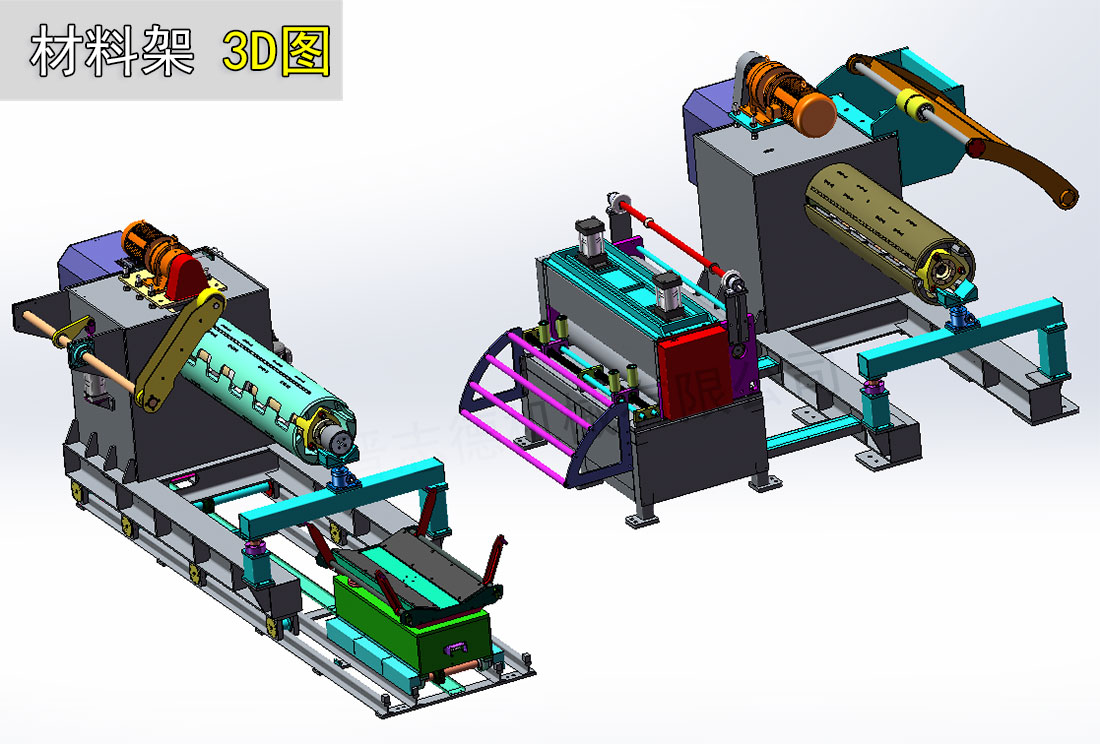 1800张紧收卷机3D图