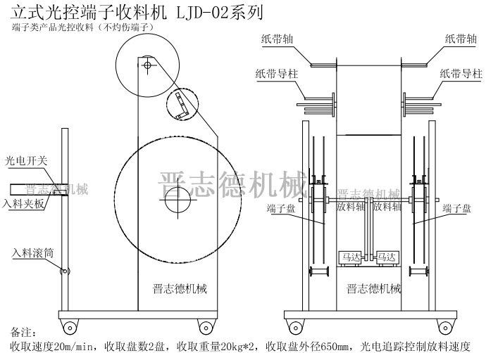 立式光控端子收料机构造,立式端子收料机结构